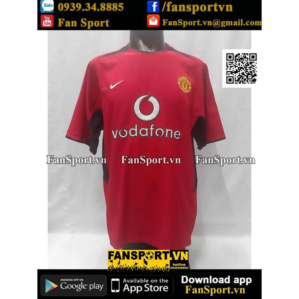 Áo đấu cầu thủ bóng đá Beckham 7 Manchester United 2002-2004 home shirt jersey red NIKE 184947 size L