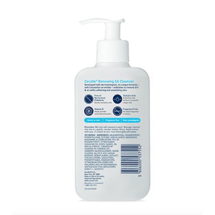 Sữa rửa mặt Cerave Renewing Salicylic Acid SA Facial Cleanser 237ml (bill Mỹ) | BigBuy360 - bigbuy360.vn
