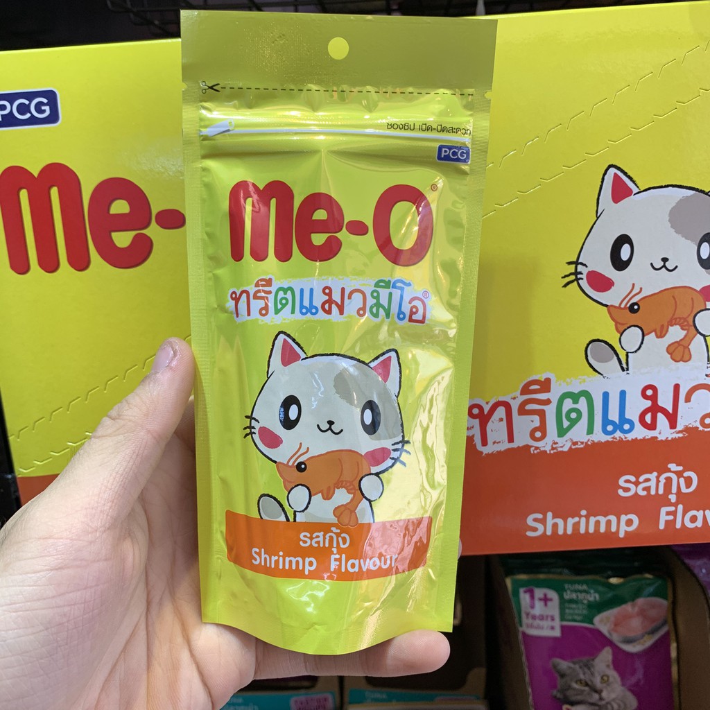 Bánh thưởng cho mèo Me-O gói 50g - 3 vị Cá Hồi, Cái Ngừ, Tôm
