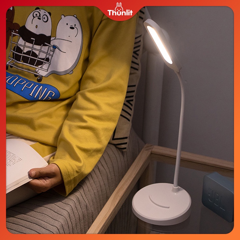 Bộ đèn LED Thunlit để bàn màu trắng có 3 ánh sáng tiện lợi 1250mah