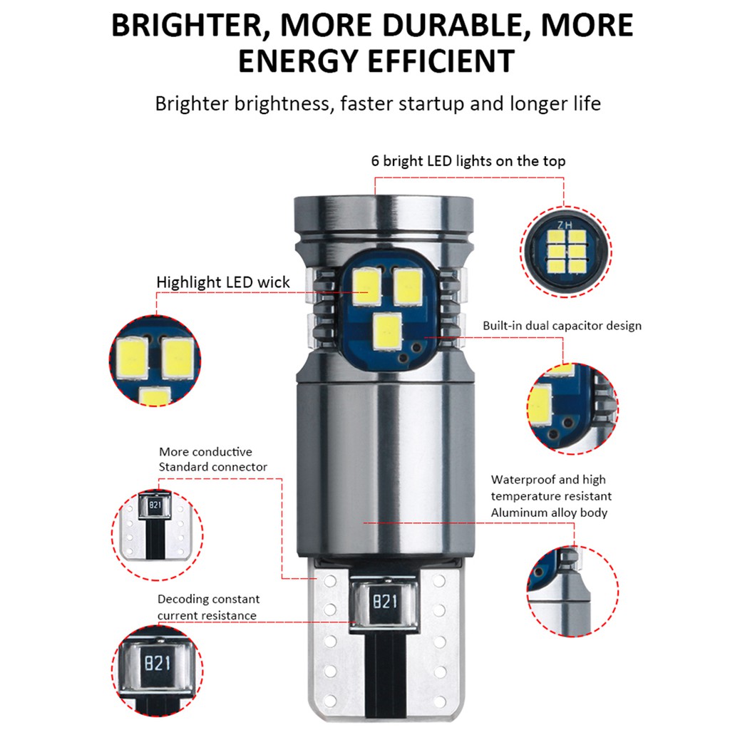 Bóng Đèn Led Chất Lượng Cao T10 W5W 2016 18smd Chuyên Dụng Cho Xe Hơi