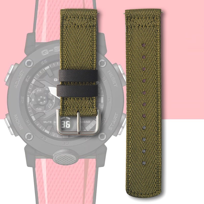 Dây Đeo Vải Canvas Cho Đồng Hồ Casio Ga-2000 Prw-6600 Prg-650 Prg-600 24mm