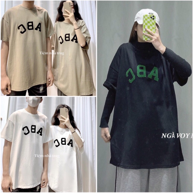 Áo Thun Tay Lỡ💝FREESHIP💝 Áo Thun ABC Unisex tay lỡ TL701