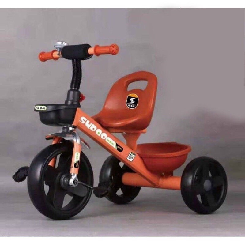 Xe đạp ba bánh khung thép cho các bé 2-6 tuổi có chuông bấm giỏ xe hộp đựng đồ ( Có ảnh thật )