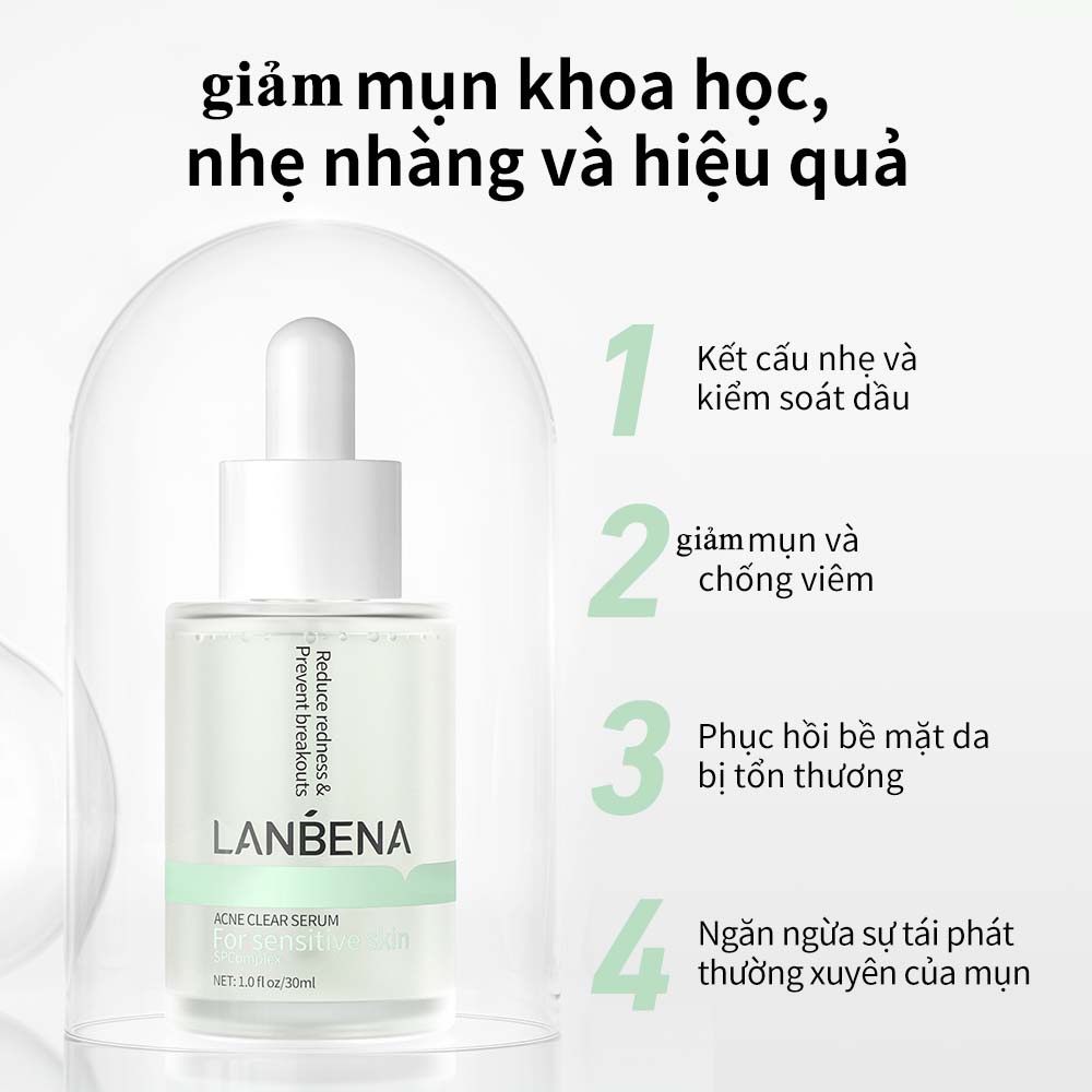 Serum Hỗ trợ giảm mụn Lanbena giảm mụn Dưỡng Ẩm Làm Trắng Kiểm Soát Dầu 30ml