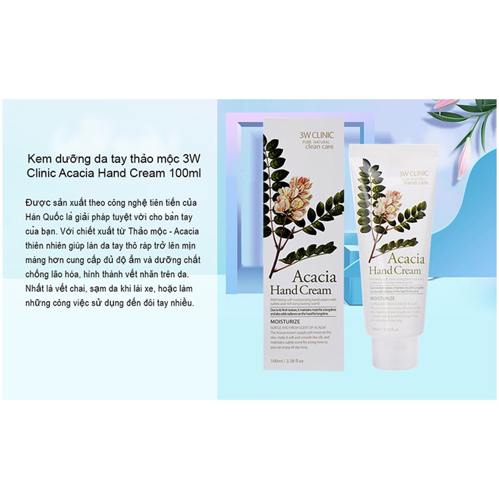 Kem Dưỡng Da Tay Acacia 3W Clinic Acacia Hand Cream 100ml