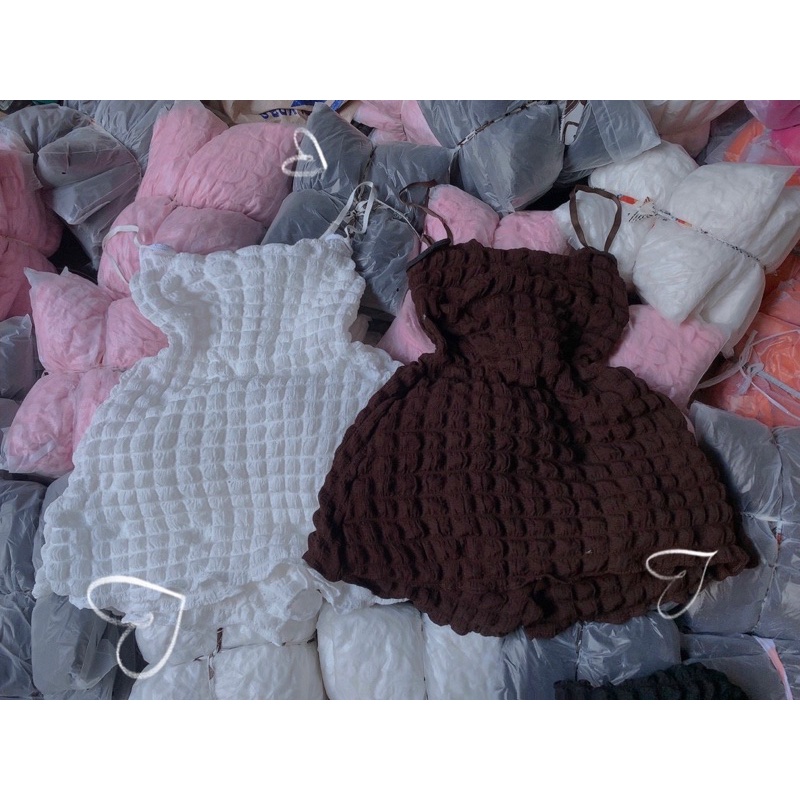 Set Bộ Xốp 2 Dây Sọc Đầm BabiDoll Kèm Quần Fom Đỉnh Hàng Cao Cấp_211