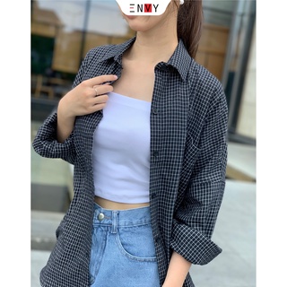 Sơ mi Caro Shirt ENVY - S139, Áo sơ mi nữ đơn giản dễ phối đồ.