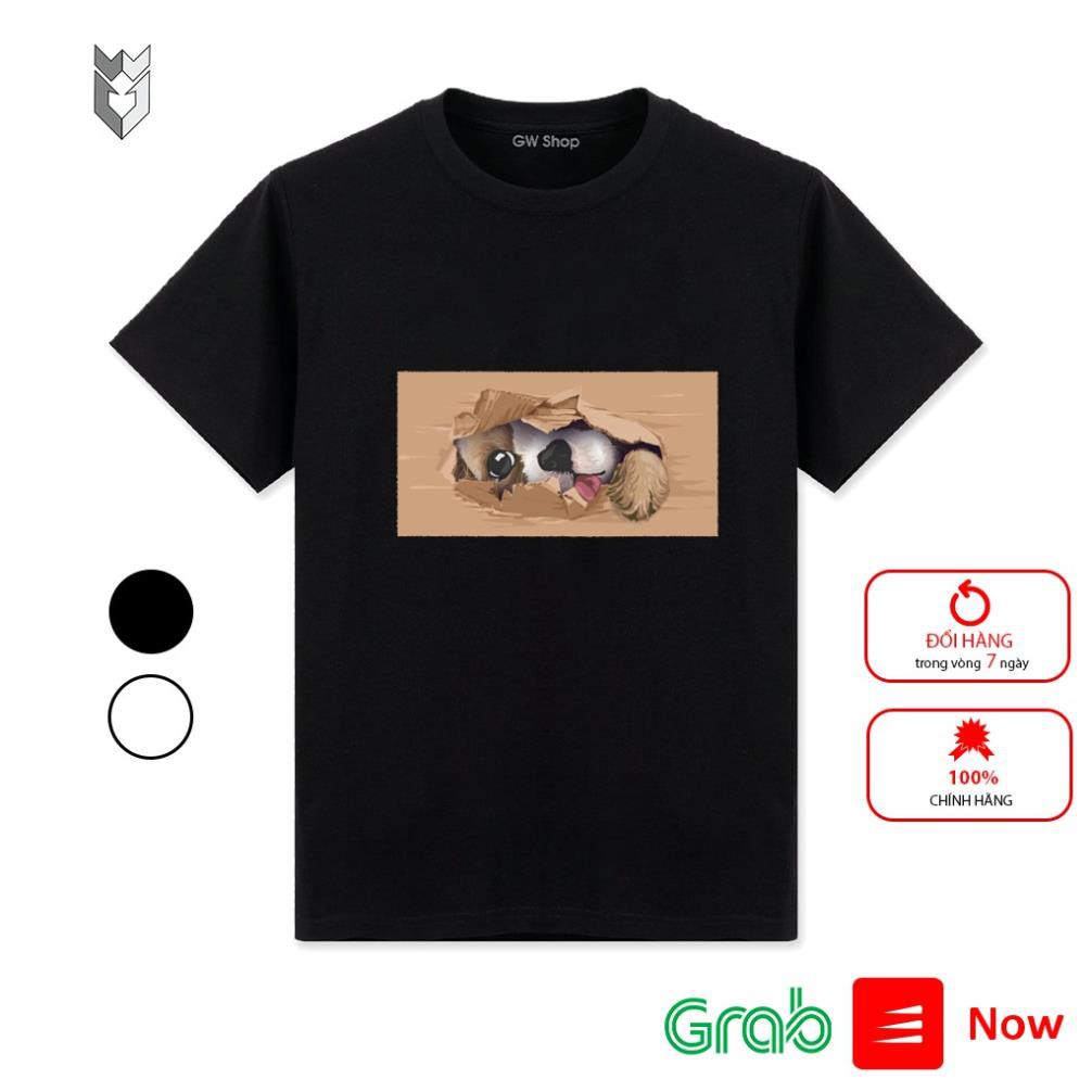 【FREE SHIP】Áo Thun nam nữ unisex in chú cún con, áo phông ngắn tay form suông đẹp - GW Shop
