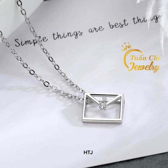 Dây Chuyền Nữ Bạc Ta Cao Cấp Sáng Bóng, Kiểu Dáng Bì Thư Độc Lạ, Xinh Xắn