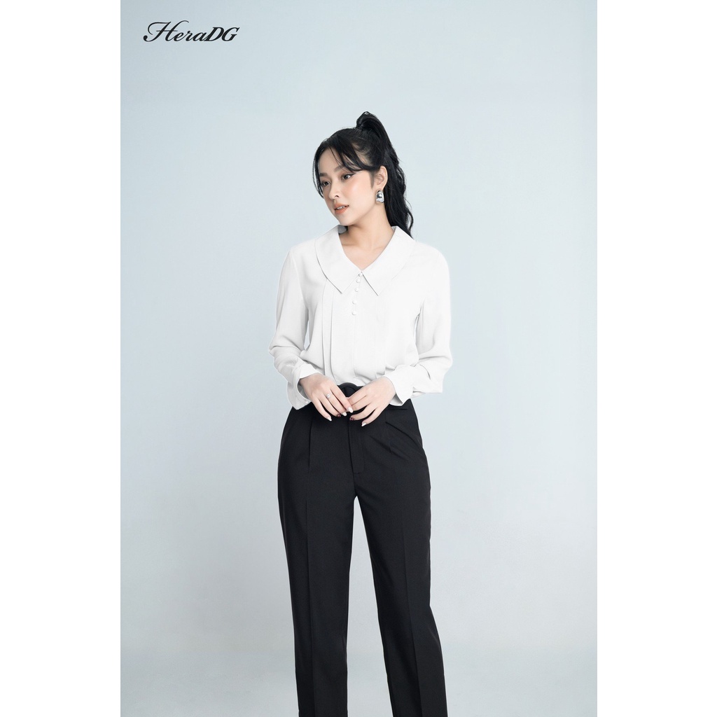 Áo Sơ Mi Nữ Thiết Kế, Cổ Lá, Dài Tay Công Sở HeraDG SAKBA083