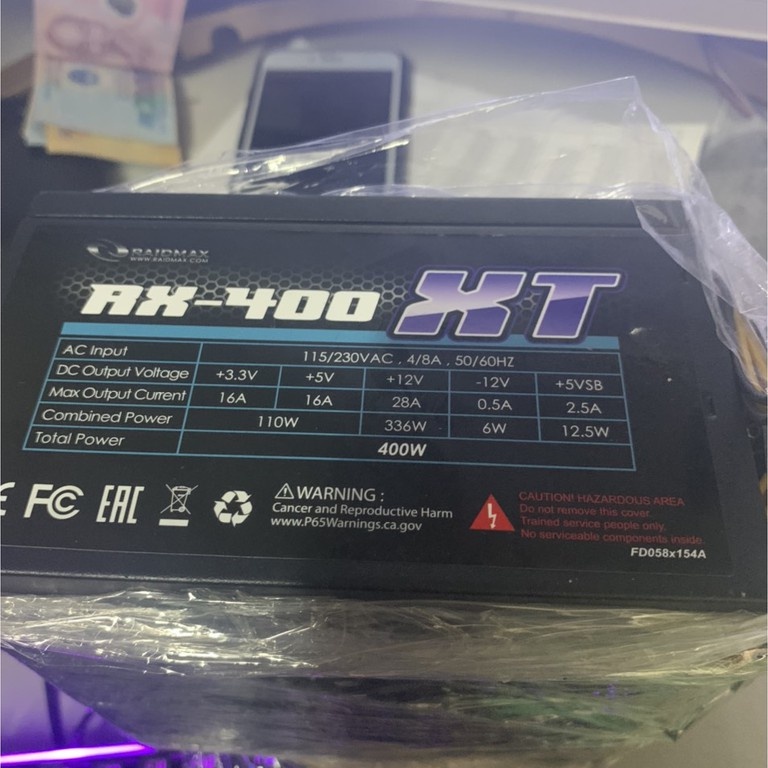 UPS N Guồn 400W Công Xuất Thật Hiệu RaiDMax màu đen (8p vga,8p cpu) Dây Dài - Vi Tính Bắc Hải