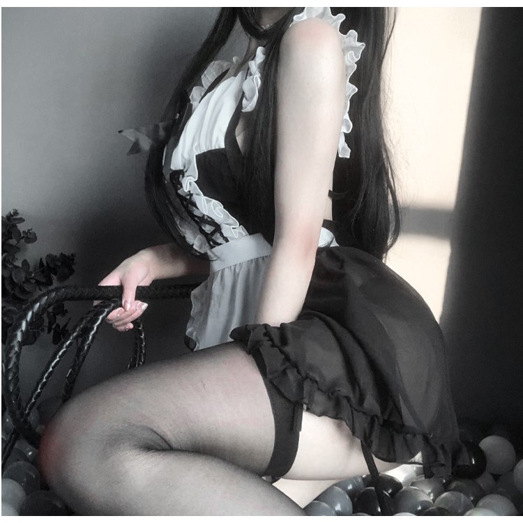 Đồ ngủ cosplay sexy nàng hầu gái cao cấp nơ ngực gợi cảm 5149