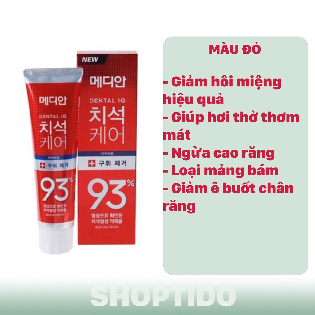 Kem đánh răng Hàn Quốc giúp giảm hôi miệng, ê buốt răng MEDIAN DENTAL IQ 93% 120g NPP Shoptido