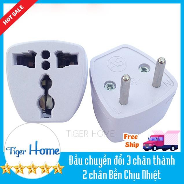 Ổ chuyển đổi phích cắm từ 3 chân sang 2 chân Tiêu chuẩn châu âu an toàn chịu nhiệt độ cao