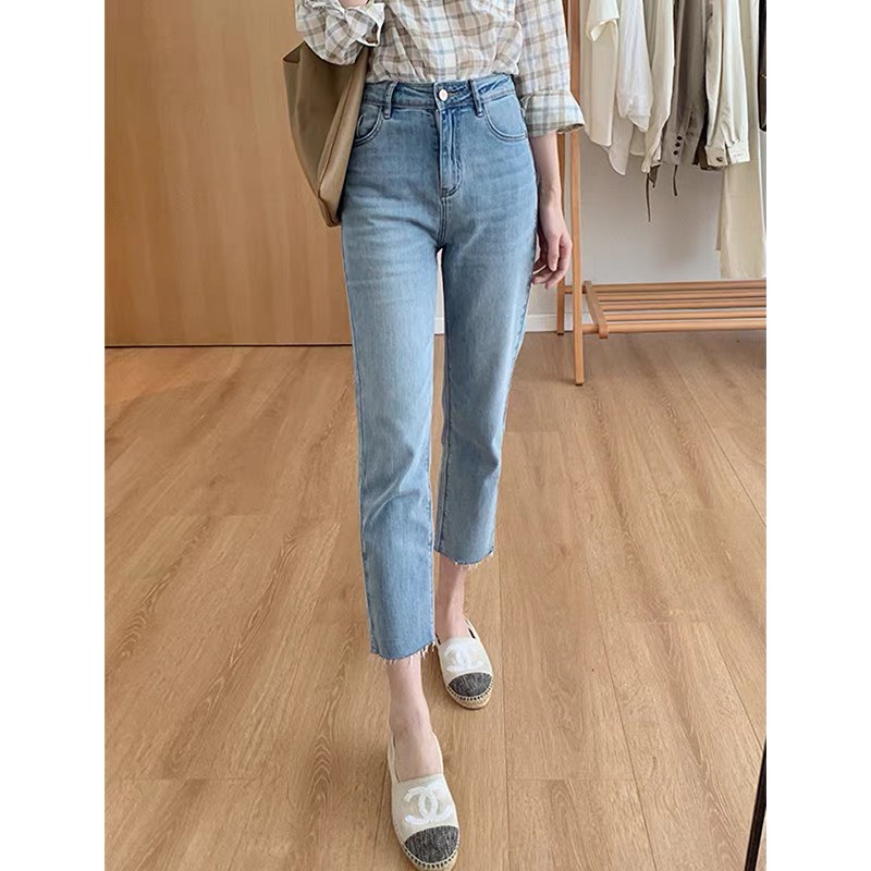 Quần Jeans Nữ Thêu Chữ YN Dáng Lỡ 2 Màu - Quần Bò Nữ Sước Gấu, Chất liệu đẹp, tôn dáng các nàng C042