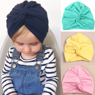 Mũ turban đan chéo cho bé