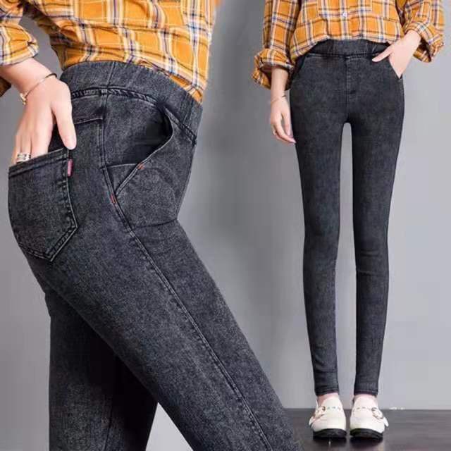 (Có bigsize)Quần Legging giả Jean cạp cao ôm dày giãn tốt hai loại lót lông không lót lông | WebRaoVat - webraovat.net.vn