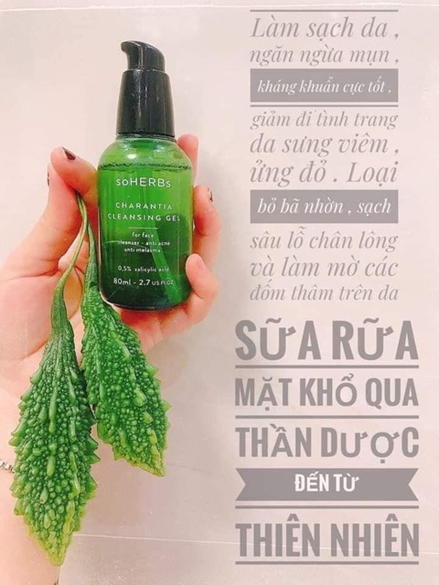 [Ảnh Thật] Sữa Rửa Mặt khổ Qua Soherbs 80ml