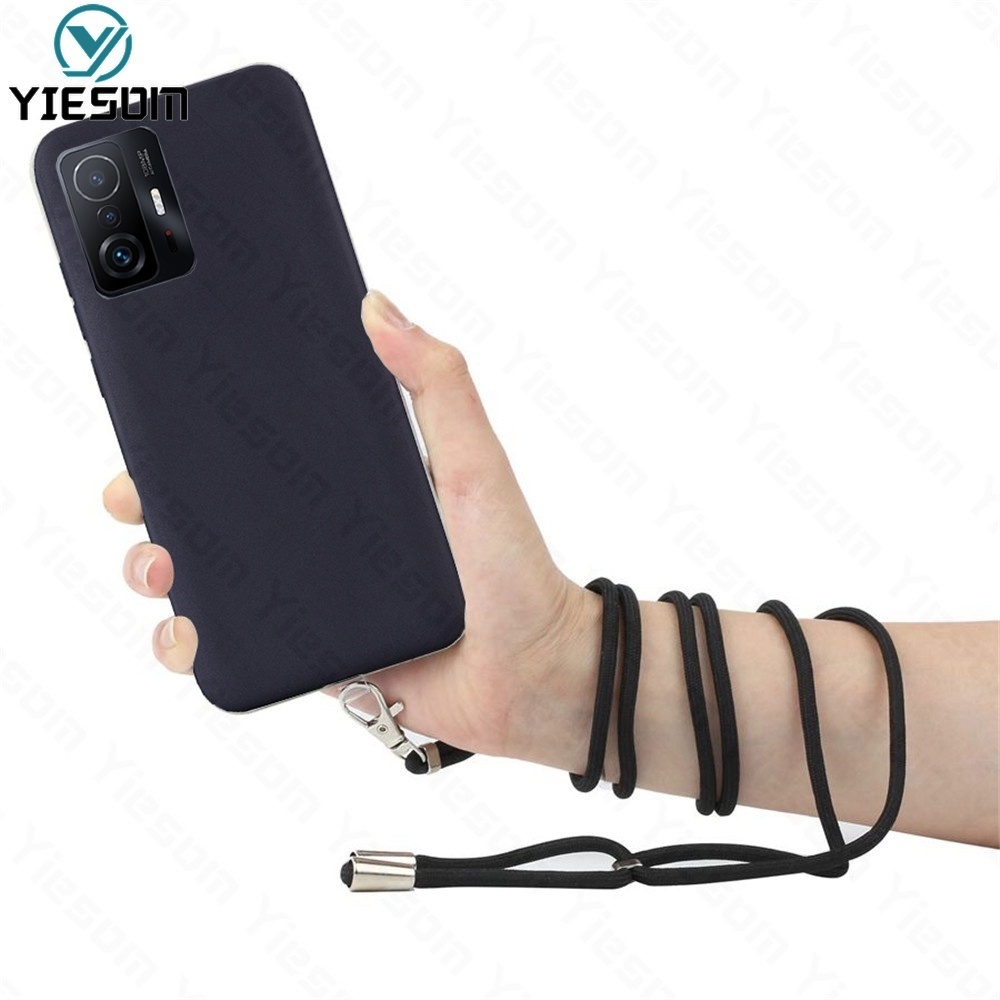 Ốp Điện Thoại TPU Màu Kẹo Có Dây Đeo Cổ Cho Xiaomi Mi 12 11T 11 Lite 10T Pro