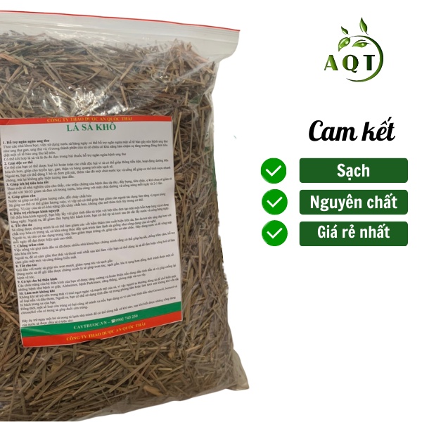 1kg Lá Sả (Khô, Sạch) Xông Nhà Diệt Khuẩn, Giải Cảm