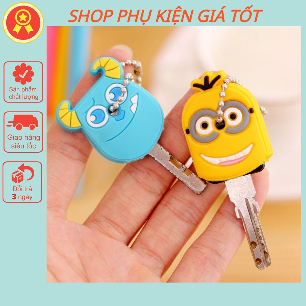 Móc Khóa Kiêm Bọc Chìa Khóa Bằng Silicon Hoạt Hình Ngộ Nghĩnh