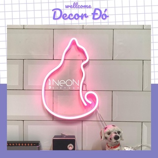 Đèn NeonSign | Mèo Nhỏ Nhiều Màu | Kt: 25x18cm | Quà Tặng Trang Trí Cực Chất , Siêu Sáng & Tiết Kiệm Điện Với Led 12v