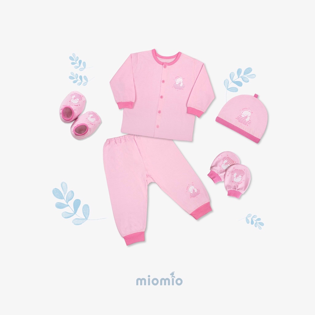 Set 5 Món Đồ Dài Sơ Sinh MIOMIO - In Hình Cho Bé Trai, Bé Gái (Từ 0-3M), Vải Cotton