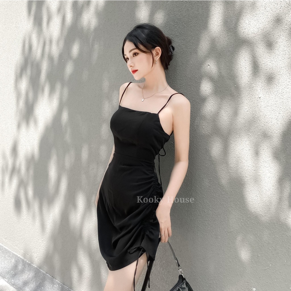 KOOKY HOUSE - BELLA DRESS - Đầm hai dây hở lưng rút dây bên hông siêu hút mắt