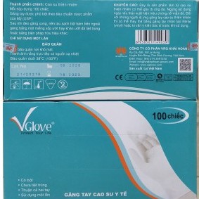 [NOWSHIP] Găng tay y tế Vglove Size S/M - Hộp 100 cái