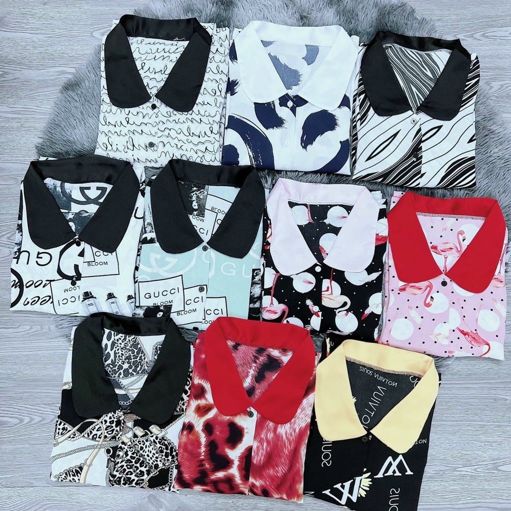 Đồ ngủ nữ, đồ ngủ pijama dài tay chất lụa đũi siêu xinh freesize - Linqu Sleepwear