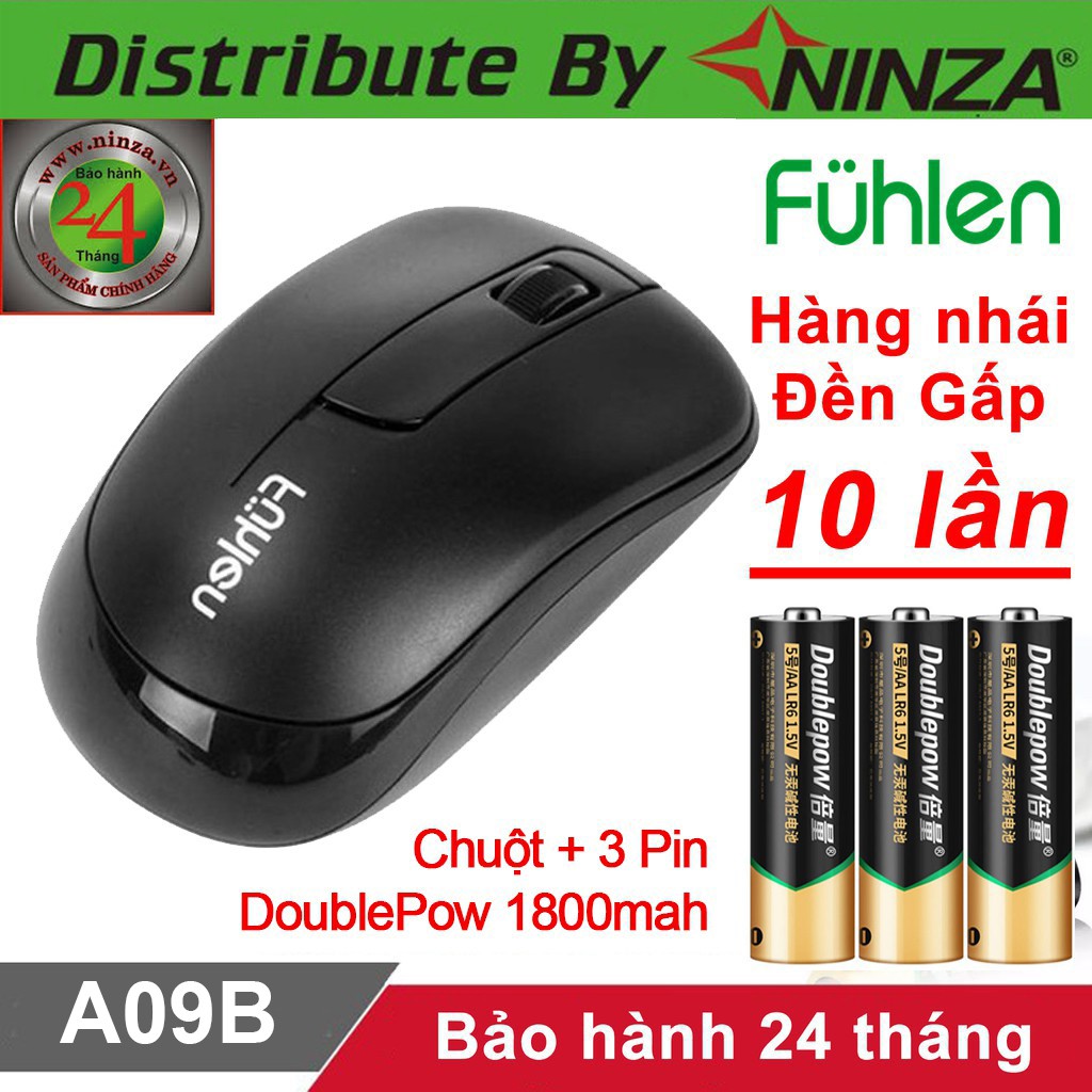 Chuột không dây Ajazz Fuhlen A09B [Bảo hành 24 tháng] ♥️Freeship♥️ Chuột máy tính không dây Fuhlen M65 - Fuhlen A09B