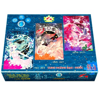 Bộ tranh xếp hình 45 mảnh 3 trong 1 - Cung hoàng đạo - Nước