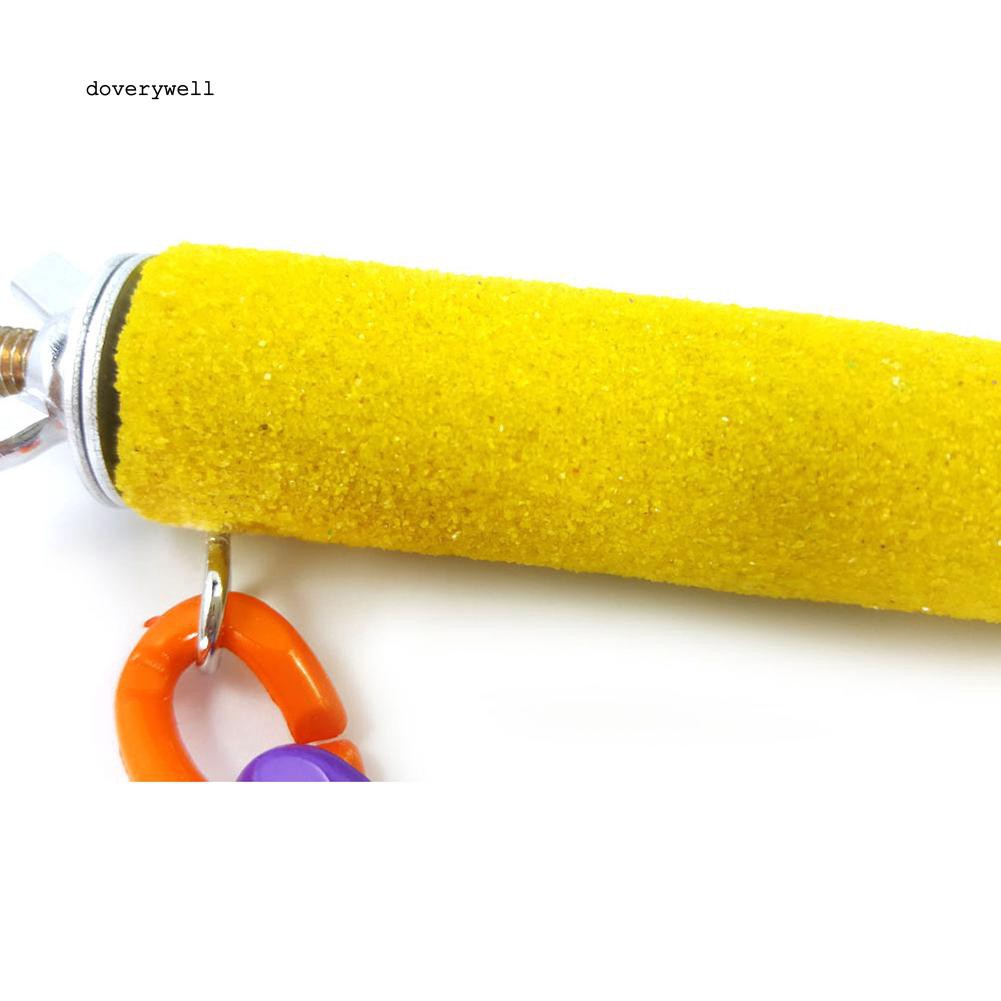 Thanh treo cho vẹt đậu bằng hợp kim và nhựa có gắn chuông nhiều màu sắc kích thước 20cm x 2cm x 14.5cm tiện dụng