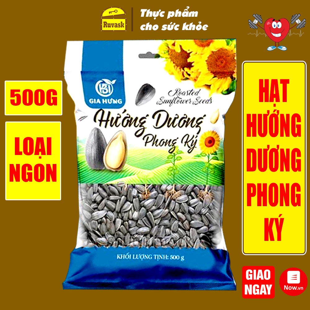 Hàng Tết - Một gói hạt dưa/ hạt hướng dương/ hạt bí Phong Ký Gia Hưng hàng cty VN gói lớn 500gam túi zip vệ sinh an toàn