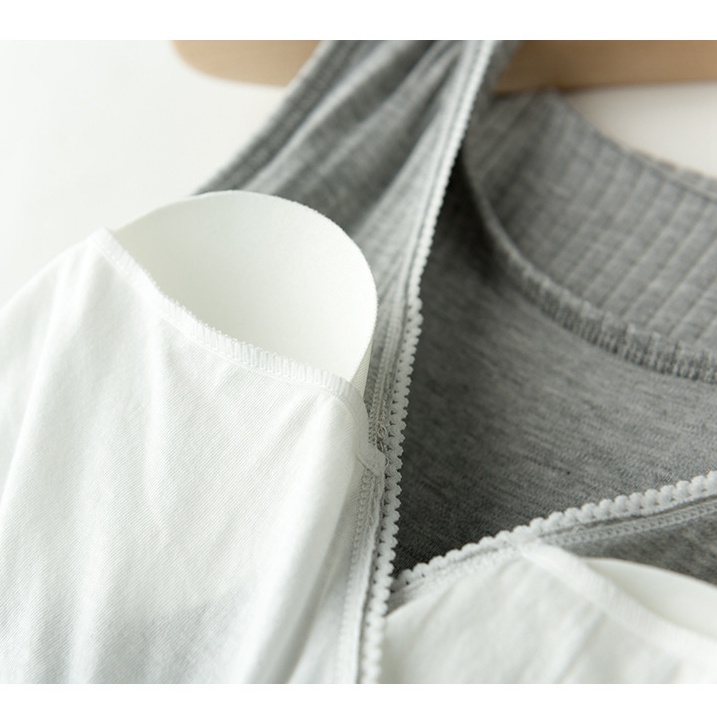 Áo thun cotton mềm mại không tay có đệm ngực dành cho phụ nữ mới sinh
