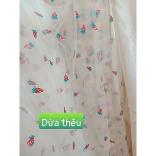 Vải lưới ren 3d siêu xinh