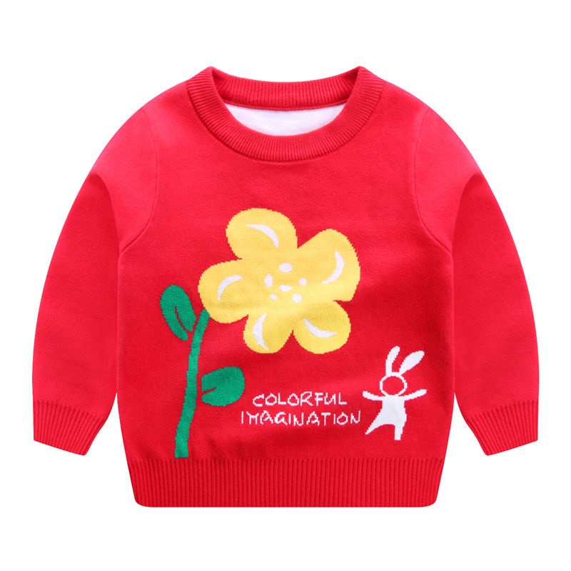 Áo Sweater Dệt Kim Tay Dài Phối Nhung Dày Hai Lớp Thời Trang Thu Đông 2020 Mới Cho Bé Trai Và Gái