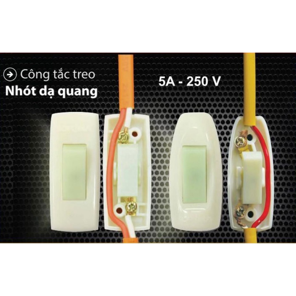 Công tắc treo quả nhót SOPOKA cao cấp chính hãng, 5A-250V, công tắc treo dạ quang phát sáng khi trời tối, siêu bền