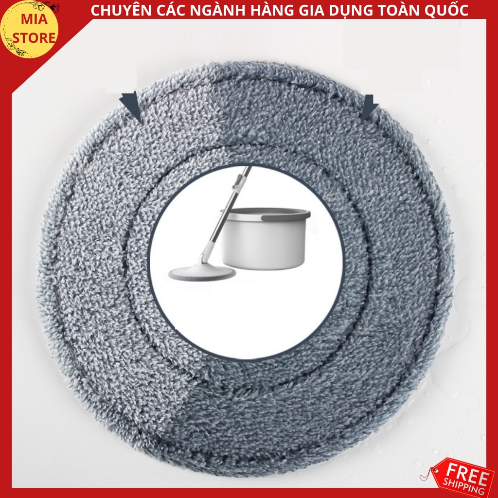 Miếng lau nhà/ bông lau nhà tròn Microfiber thay thế sử dụng cho cây lau nhà tròn 360 độ vệ sinh nhà cửa