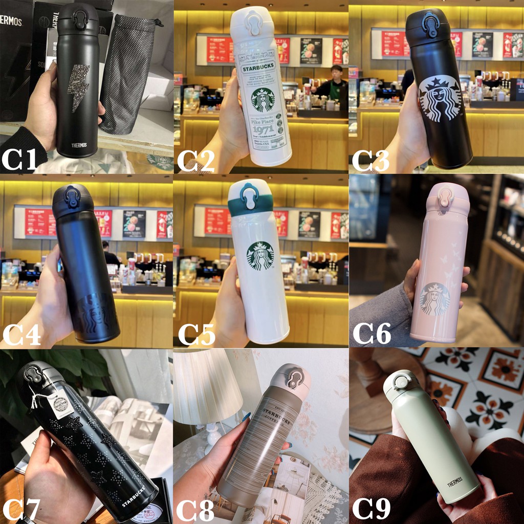 Bình giữ nhiệt Starbucks &amp; Bình Giữ Nhiệt Thermos Thương Hiệu Nhật Bản