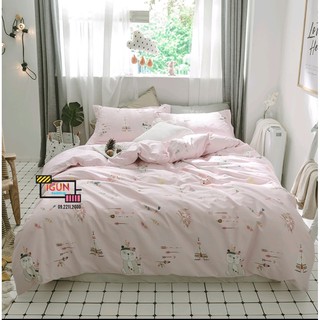 Bộ Chăn Ga Gối  4 món COTTON 100% Hàn - Organic - Living  KHUNG TRANH HOA ANH ĐÀO TRẮNG