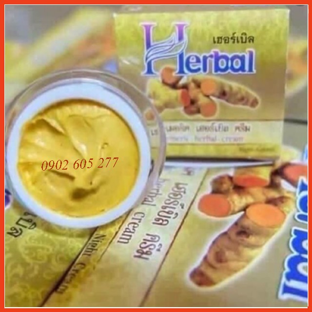 [Hiệu Qủa 100%]Kem Nghệ HERBAL TURMERIC CREAM Thái Lan chính hãng