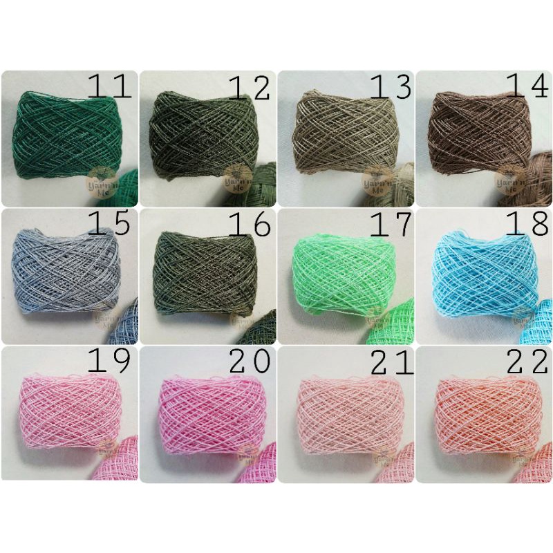 (23-34) Sợi cotton bóng Thái, cỡ 0.8mm, đan móc áo mùa hè