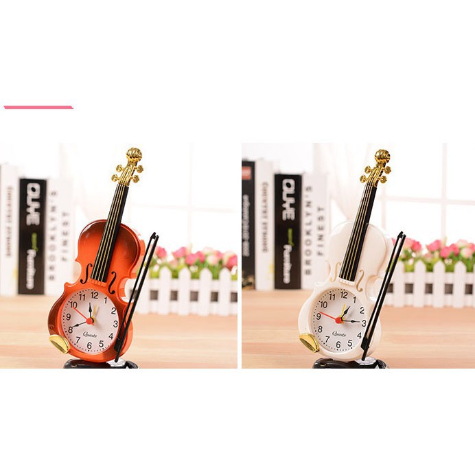 Đồng hồ báo thức để bàn hình cây đàn violin sáng tạo ( Mã: DB03)