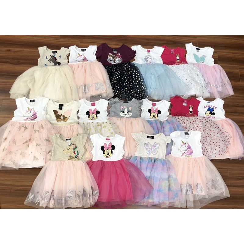 Váy disney dư xịn thân áo cotton kết hợp chân váy voan mềm bé gái nào cũng mê các mẹ ơi 😍