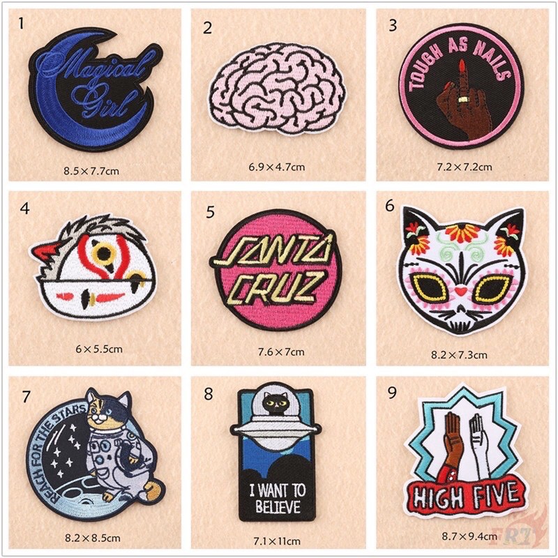 Sticker thêu, patch thêu dán quần áo hình mèo vũ trụ