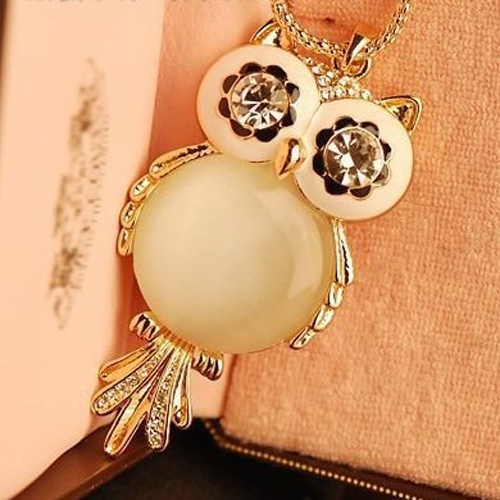 Dây chuyền hợp kim hình cú mèo đính đá sang trọng xinh xắn cá tính dành cho nữ