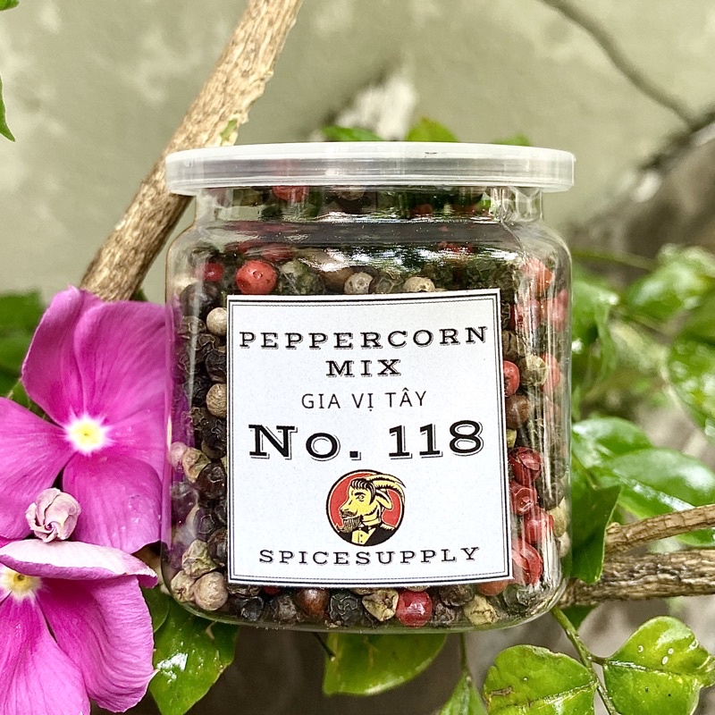 Peppercorn mix - Tiêu hỗn hợp hồng xanh sọ hồ tiêu SPICESUPPLY Việt Nam Hũ 70g