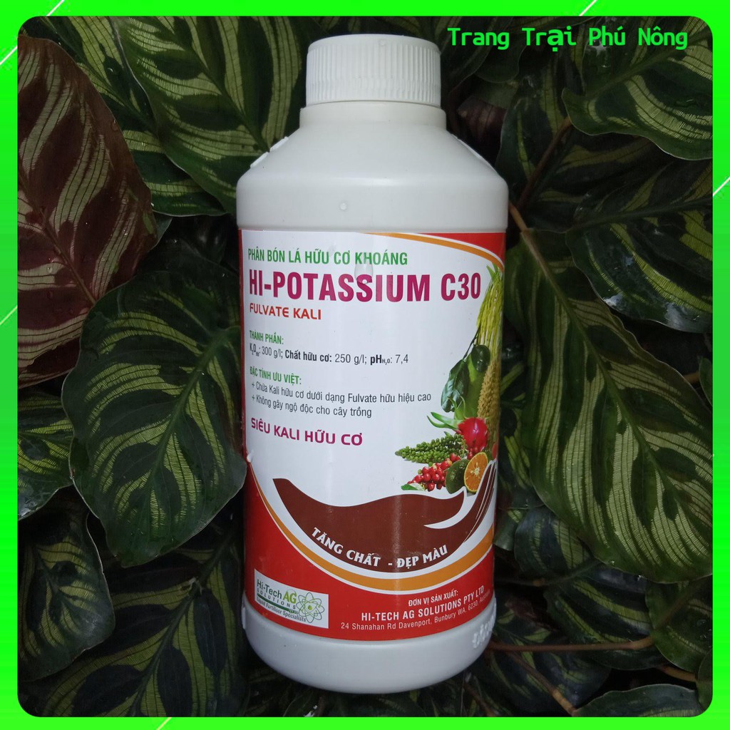 Phân Bón Lá Hữu Cơ Khoáng Hi-Potassium Fulvate Kali - Chai 500ml - Siêu Kali Hữu Cơ